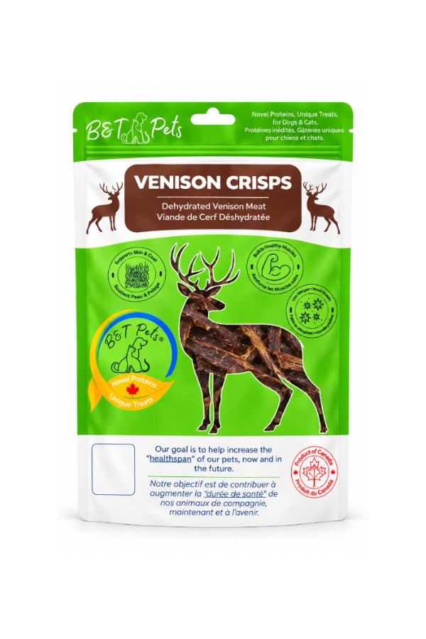 B&T Dehydrated Venison Meat Crisps 100g