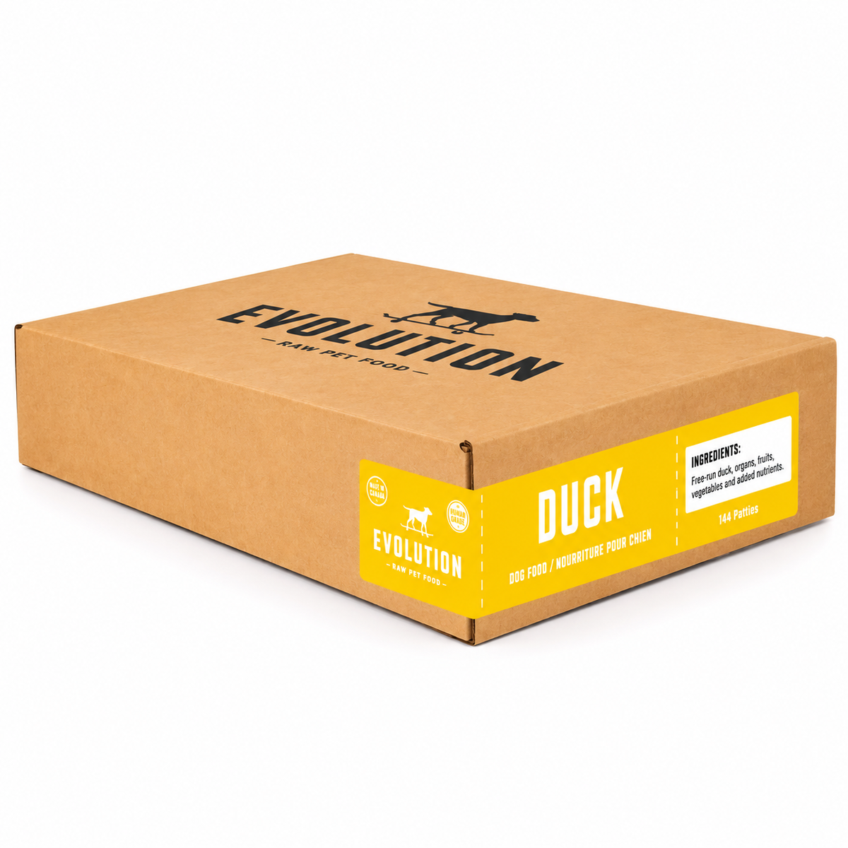 Free-Run Duck Patties w/ fruit & veg